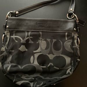 Coach black handbag vintage logo